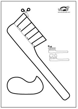 Toothbrush Template Free Printable, Preschool Toothbrush Craft, Dental Worksheets For Preschool, Toothbrush Printable, Toothbrush Craft, Dental Health Preschool Crafts, Dental Health Crafts, Diy Toothbrush, Dental Health Week