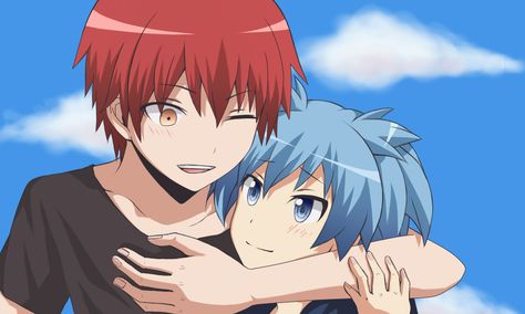 Tags: Fanart, Pixiv, Fanart From Pixiv, Ansatsu Kyoushitsu, Shiota Nagisa, Akabane Karma, Pixiv Id 7485273 The Story, Wattpad, Anime, Blue