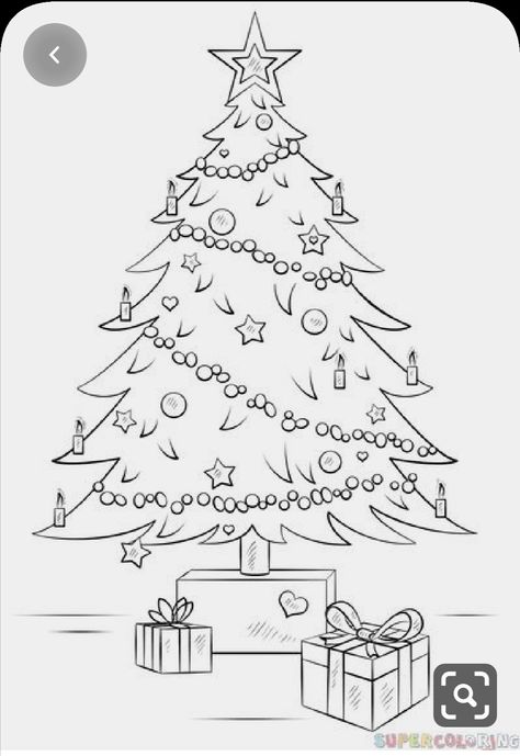 Simple Christmas Tree Drawing, Christmas Pictures To Draw, Christmas Tree Drawing Easy, Christmas Decorations Drawings, Clipart Drawings, Christmas Tree Sketch, Animated Christmas Tree, Xmas Drawing, Realistic Christmas Trees