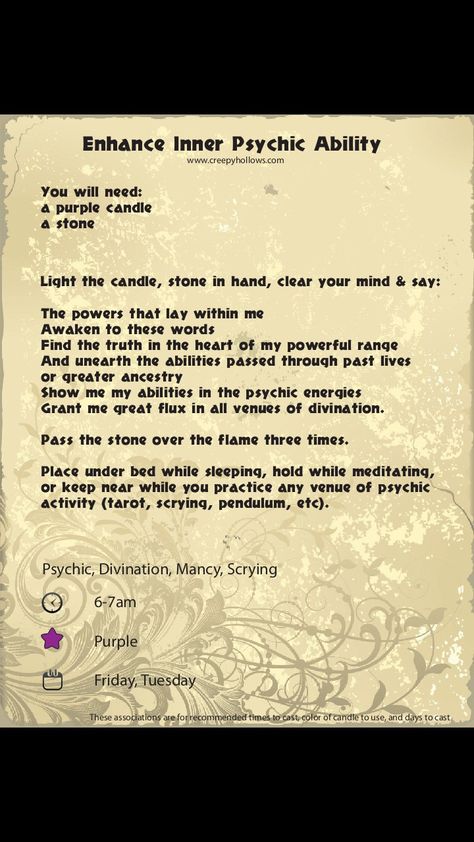 Spell For Psychic Abilities, Psychic Power Spell, Psychic Abilities Spell, Psychic Spell, Witchy Spells, Charmed Book Of Shadows, Magick Symbols, Witch Stuff, Magic Spell Book