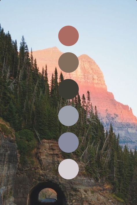 Alpenglow Color Palette, Mountain Forest Color Palette, Tree Color Palette, Winter Wilderness, Yarn Color Combinations, Pantone Colour Palettes, Forest Color, Color Schemes Colour Palettes, Nature Color Palette