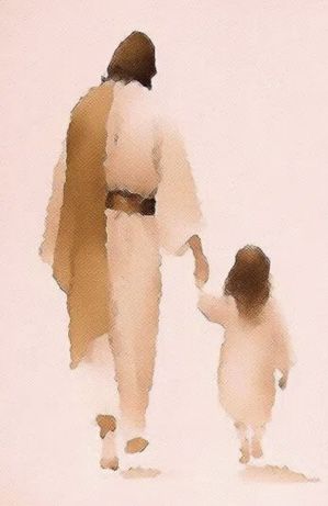 Jesus And Girl Illustration, Lds Watercolor Art, Spiritual Watercolor Paintings, Paintings Of God, Jesus Acrylic Painting, Christian Watercolor Paintings, Jesus Hugging Woman, Jesus With Kids, Heaven Watercolor