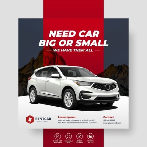 Car Banner, Car Advertising Design, 잡지 레이아웃, Rent Car, Desain Editorial, Social Media Advertising Design, Graphic Design Flyer, Social Media Poster, Social Media Design Inspiration