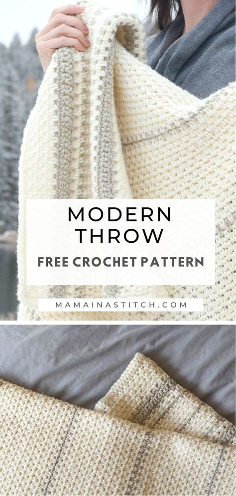 Heirloom Crochet Blanket, Modern Crochet Throw, Heirloom Crochet, Making Blankets, Modern Haken, Crochet Throw Pattern, Crochet Afghan Patterns Free, Easy Crochet Blanket, Crochet Blanket Pattern