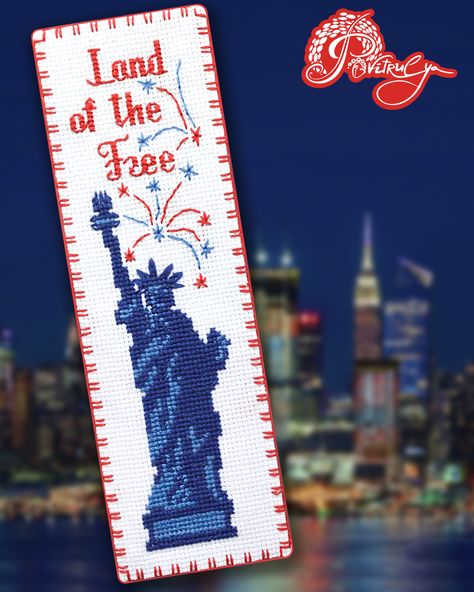 Bookmarks Ideas, Cross Stitch Bookmark, Cross Stitch Projects Ideas, Free Cross Stitch Pattern, Stitch Bookmark, Diy Bookmark, American Symbols, Printable Bookmarks, Embroidery Design Download