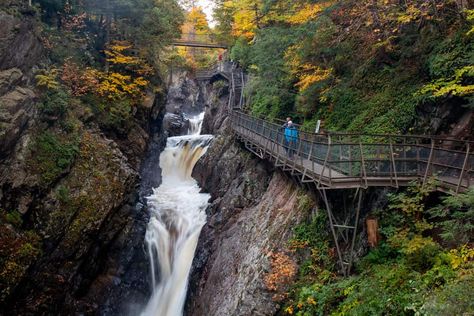 High Falls Gorge in Lake Placid, NY offers the chance to see some beautiful waterfalls and hike on some incredible trails through this stone-walled gorge. Lake Placid Ny, The Adirondacks, Lake Placid, Road Trippin, Beautiful Waterfalls, Great Places, St John, The Great Outdoors, Places To Go