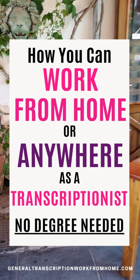 How to get transcription jobs from home or from anywhere.  Make money transcribing and earn up to $50,000/year without a degree  #transcription #transcriptionjobs #onlinetranscriptionjobs #workfromhome #workathome #sidehustles #earnmoneyonline Work From Home Canada, Transcription Jobs From Home, Transcription Jobs For Beginners, Transcription Jobs, Medical Transcription, Work From Home Companies, Typing Jobs, Jobs From Home, Work Tips