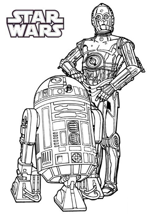 r2 d2 and c3po coloring star wars page printable Star Wars Coloring Sheet, Skull Outline, Star Wars Coloring Pages, Star Wars Coloring Book, Star Wars Coloring, Star Wars Printables, C3po And R2d2, Star Wars Colors, Star Coloring Pages