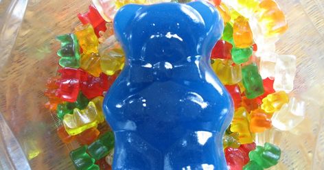 If you remember, I mentioned buying a bag (or really a bucket) of gummy bears for the younger children to experiment on.  It didn't come... Giant Gummy Bear, Homemade Gummy Bears, Sensory Science, Cool Science Fair Projects, Mad Scientists, Science Crafts, Teen Art, Giant Food, Fair Projects