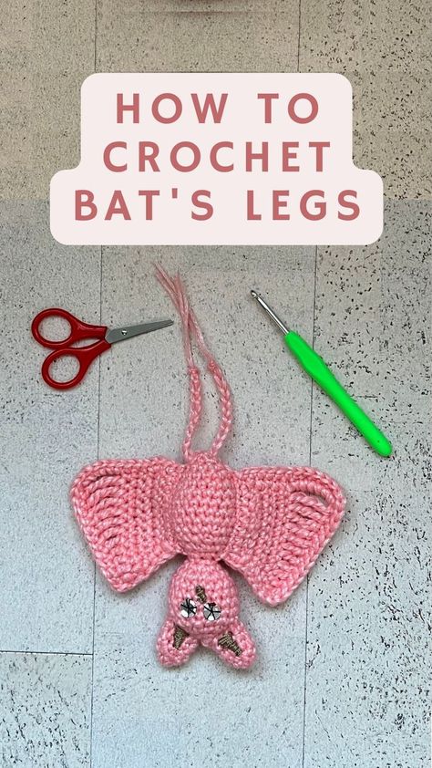 I show how to install the details onto the bat's body. Crochet Bat Pattern, Crochet Ears, Crochet Bat, Bat Pattern, Amigurumi Tutorial, Tutorial Crochet, How To Sew, How To Crochet, Easy Crochet