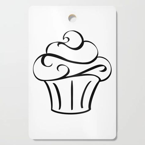 Cupcake Line Drawing, Cupcake Line Art, Cupcake Minimalist, Cake Line Drawing, Cupcake Tattoo Designs, Cake Tattoo, Embroidered Journal, Cupcake Tattoos, Desserts Drawing