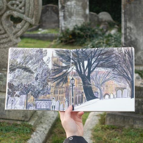 Emma Carlisle (@emmacarlisle_) • Instagram photos and videos Emma Carlisle, Color Art Lessons, Grave Yard, Color Pencil Illustration, The Sketchbook, People Walking, Design Painting, Art Courses, Sketchbook Inspiration