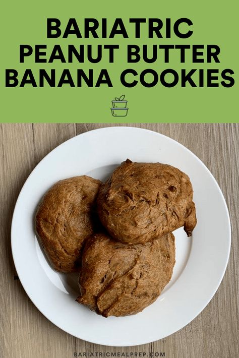 Bariatric Meal Prep, Peanut Butter Banana Cookies, Banana Cookie Recipe, Quick Breakfasts, Bariatric Friendly Recipes, Bariatric Eating, Chunky Peanut Butter, Banana Cookies, Sweet Cravings