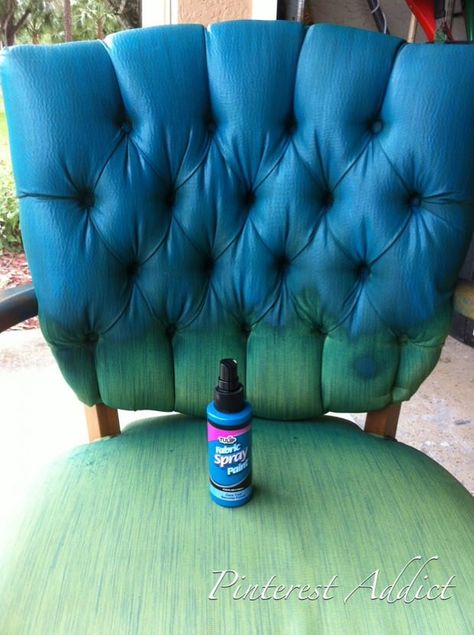 Spray Paint Chairs, Tulip Fabric, Fabric Spray Paint, Paint Upholstery, Fabric Spray, Redo Furniture, Furniture Projects, My New Room, Repurpose