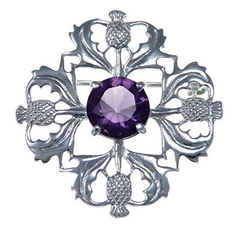 Thistle Jewellery, Scottish Jewellery, Unique Brooch, Scottish Thistle, Scottish Gifts, Amethyst Jewelry, Celtic Jewelry, Purple Stones, Vintage Jewels