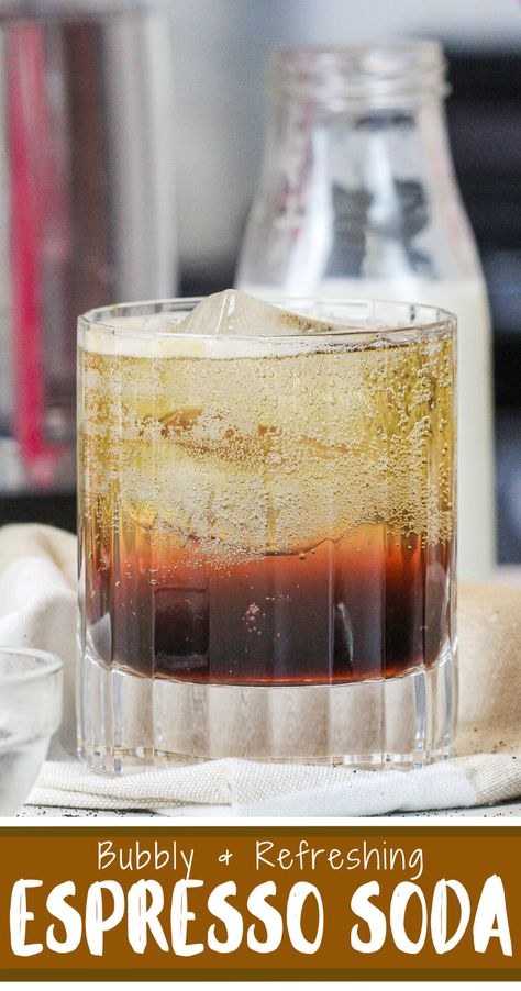 Specialty Espresso Drinks, Homecafe Drinks, Espresso Soda, Barista Recipe, Espresso Drink Recipes, Soda Stream Recipes, Gluten Free Vanilla Cake, Italian Cream Soda, Spritzer Recipes