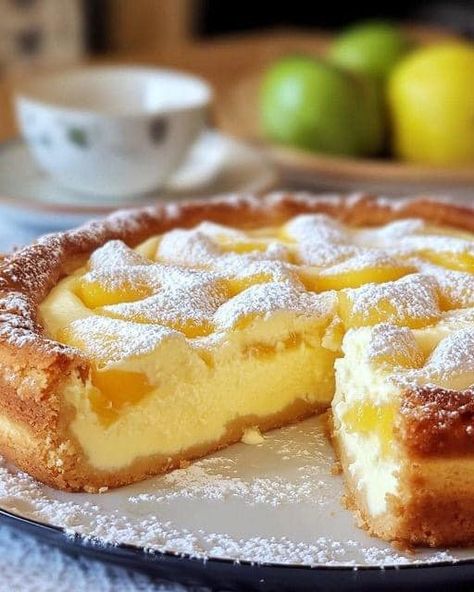 Unschlagbarer Apfelkuchen mit Vanillepudding in 10 Minuten im Ofen - Kochen Mit Uns Apricot Cake, Raspberry Crumble, Baking Art, Mini Cheesecakes, Cake Lover, Cake Roll, Apple Cake, German Food, Sweet Cakes