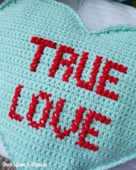 Cross Stitch Letters on a Single Crochet Canvas - Once Upon a Cheerio Crochet Lower Case Letters Free Pattern, Embroider Letters On Crochet, Crochet Conversation Hearts, Crochet Cross Stitch Pattern, Crochet Letters Pattern Free, Crochet Dictionary, Candy Heart Crochet, Crocheted Letters, Crochet Words