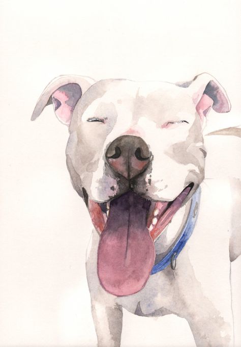 Custom Pet Portrait Original Watercolor Painting by Splodgepodge, $65.00 Louise Demasi, Pitbull Art, Watercolor Paintings Of Animals, Dog Artwork, Pit Bull Love, Custom Painting, Watercolor Dog, Animals Artwork, Animal Sketches