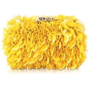 Corto Moltedo Handbags Susan C Star Yellow Explosion Nappa Leather Pochette w/Chain Strap Crochet Purse Handles, Diy Bag Handles, Star Purse, Accessories Purses, Yellow Clutch, Yellow Purse, Evening Clutches, Yellow Purses, Mk Handbags