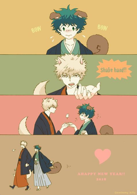 [Fox] Bakugou Katsuki × [Dog] Midoriya Izuku Dog Bakugou X Deku, Bunny Deku, Deku Harem, Katsuki Midoriya, Deku X Kacchan, Mha Ships, Midoriya Izuku, Bakugou Katsuki, Buko No Hero Academia