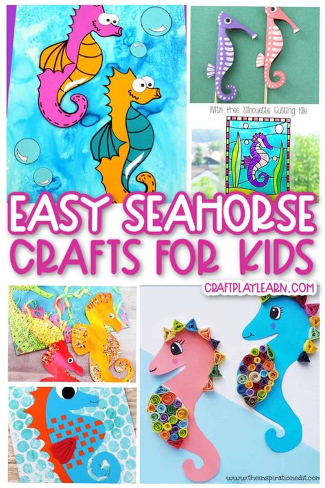 Are you looking for some fun and fantastic Seahorse Crafts? If so then look no further. We’ve got you covered with some fantastic ocean themed Seahorse craft ideas. From a paper weave seahorse to a fun watercolor painting, here are some great seahorse crafts for kids to enjoy during the summer months. You’ll find some great activities here to help promote fine motor skills and get the kids having fun with the paints. Don;t forget to check out the recycled craft ideas here. You won’t need too  #k Ocean Crafts For Kids, Seahorse Craft, Seahorse Crafts, Kids Gratitude Journal, Gratitude Journal For Kids, Paper Weave, Fun Watercolor, Seahorse Art, Journal For Kids