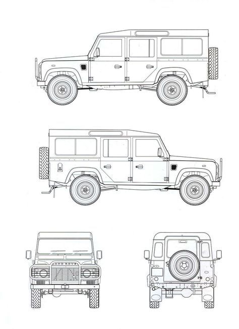 Land Rover Defender blueprint Car Blueprint 3d Modeling, 3d Coloring, Cars Sketch, Blueprint Drawing, Wooden Toys Plans, Land Rover Defender 110, Car Design Sketch, Defender 110, Defender 90