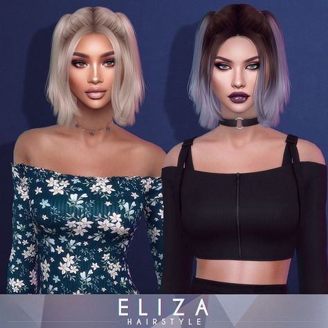 Loose Bangs, S4cc Hair, 2 Ponytails, Sim4 Cc, Ts4 Hair, Ts4 Mods, Blonde Updo, Cc Sims4, Pelo Sims