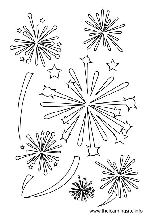 Fireworks Coloring Pages, Fireworks Crafts, Bonfire Night Crafts, Firework Colors, Patriotic Kids, Fireworks Art, Fireworks Pictures, Color Sheets, Flag Coloring Pages