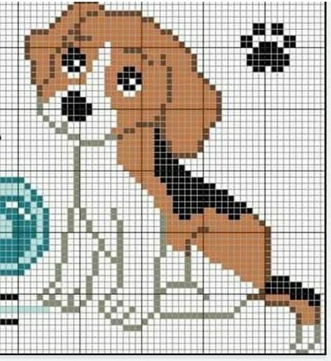 Beagle Cross Stitch Pattern, Crochet Quilt Pattern, Baby Boy Knitting Patterns, Cross Stitch Christmas Ornaments, Pola Kristik, Haken Baby, Mini Cross Stitch, Pixel Pattern, Pixel Art Pattern