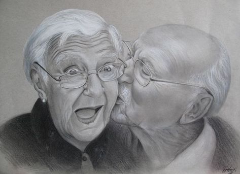 Old Couple Drawing, Love Lasts Forever, Vieux Couples, Illustration People, Animal Drawings Sketches, People Figures, Old Couples, Princess Drawings, Dark Art Drawings