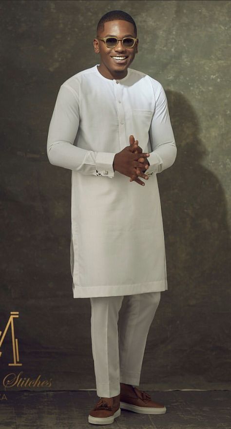 Mens Traditional Wear, African Wear For Men, Men Kaftan, African Suit, Native Wears, Nigerian Men Fashion, White Range, African Wear Styles For Men, African Attire For Men