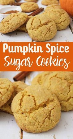 Pumpkin Spice Sugar Cookies, Pumpkin Cookies Easy, Chewy Sugar Cookie Recipe, Spice Sugar Cookies, Easy Cookie Recipe, Halloween Cookie Recipes, Pumpkin Sugar Cookies, Cookie Brownie Recipe, Pumpkin Spice Cookies