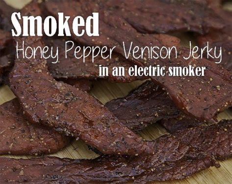 Making venison jerky at home has never been so easy as it is with an electric smoker. It only takes a few easy steps and a few basic ingredients to make this honey pepper jerky recipe. Pepper Jerky Recipe, Peppered Jerky Recipe, Smoker Jerky Recipes, Smoker Recipes Brisket, Jerky Marinade Recipes, Smoker Recipes Chicken, Deer Jerky Recipe, Venison Jerky Recipe, Jerkey Recipes