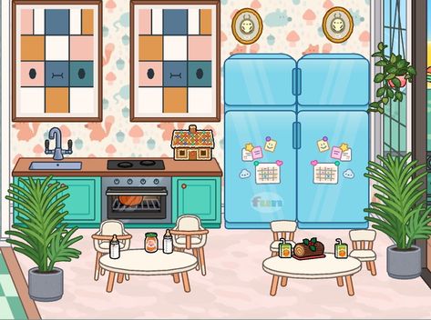 Toca Rooms, Millionaire Mansion, Toca Life World, Toca Life, Twins Room, Kawaii Food, Pretty House, Floor Design, Printable Stickers