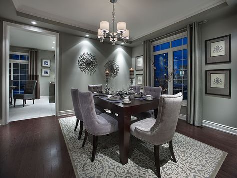 Somerset-Lot 99-06 Dining Room Gray, Purple Chairs, Room Pinterest, Elegant Dining Rooms, Dining Room Idea, Dark Table, Green Dining Room, Dinning Room Design, Dinner Room