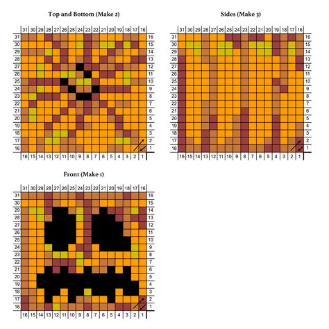 Minecraft Crochet Block Series: Part 7 – Pumpkin Head/Jack-O-Lantern Block Pattern – HookStitchSew Jack O Lantern Minecraft, Minecraft Knitting, Minecraft Crochet Patterns, Minecraft Blanket, Minecraft Pumpkin, Minecraft Crochet, Crochet Unicorn Pattern, Minecraft Blocks, Pixel Drawing