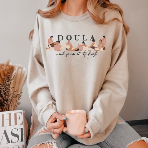 Doula Outfit, Mom Apparel, Mom Outfits, Heavy Fabric, San Jose, Crewneck Sweatshirt, Sweat Shirt, Ribbed Knit, Gender Neutral