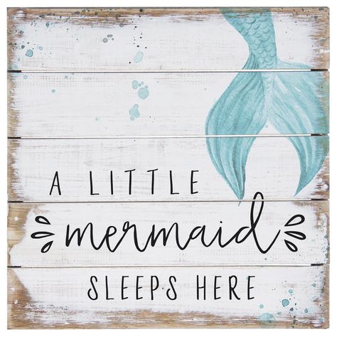 Mermaid Sign TWO SIZES A Mermaid Sleeps Here Kids Room | Etsy Little Mermaid Nursery, Mermaid Room Decor, Mermaid Sign, Mermaid Bedroom, Mermaid Nursery, Mermaid Room, Lake Decor, Rustic Wood Sign, Mermaid Disney