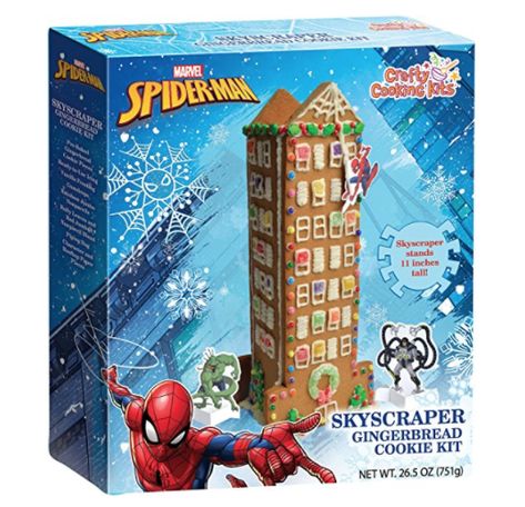 Skyscraper Gingerbread Kit Spider Man Gingerbread House, Spiderman Gingerbread House, Spider Man Gingerbread Man, Marvel Gingerbread, Gingerbread Man Kit, Target Gingerbread Building Kit, Target Gingerbread House, Easy Gingerbread House, Christmas Tree Ugly Sweater