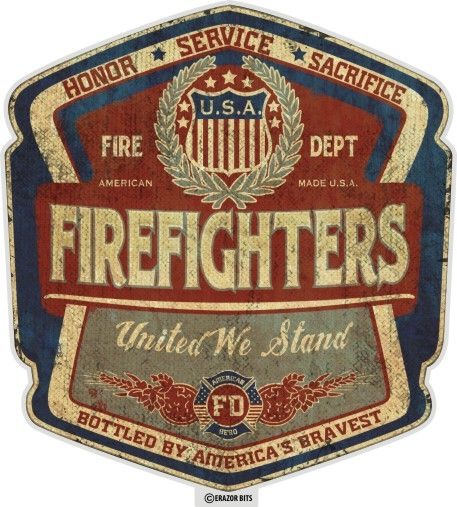 Reflective Decals, Patriotic Art, Fire Fighters, United We Stand, Garage Art, Fire Service, Fire Dept, Paramedic, Vintage Metal Signs