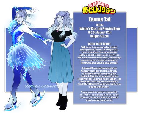 Mha Oc Female, Freezing Point, My Hero Academia Costume, Yuki Onna, Day Name, Oc Manga, Cold Hearted, Anime Songs, Hero Costumes