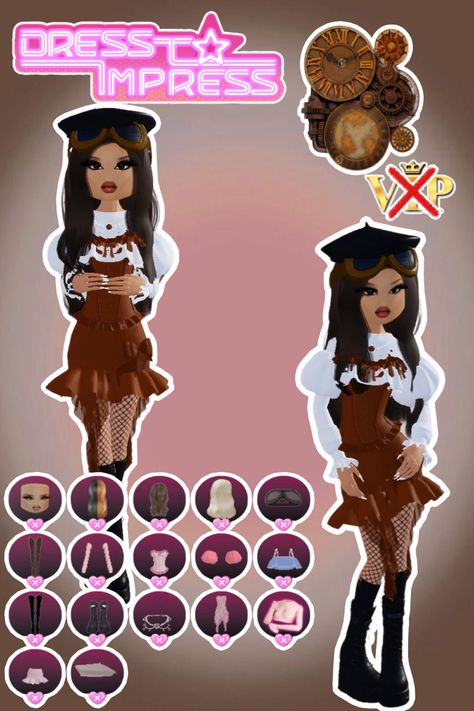 • 🏵️ • - #fyp #dti #dresstoimpress #dress #to #impress #roblox #dtiideas #aesthetic #outfitideas #dresstoimpressideas #idea #board #pin #robloxpin #robloxdti #robloxdresstoimpress Dress To Impress Theme Steampunk Non Vip, Steampunk Dress To Impress No Vip, Rotten To The Core Dti, Dress To Impress Theme Steampunk, Steam Punk Dress To Impress No Vip, Dress To Impress Outfits No Vip Theme, Steampunk Dress To Impress, Outfit Themes, Rotten To The Core