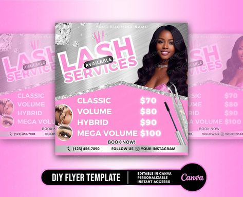 DIY Lash Flyer, Lash Services, Lash Special Flyer, Lash Tech, Lash Extensions Flyer, Lash Sale Flyer, Premade Template, Social Media #517 Lash Flyer Design, Lash Special Flyer, Lash Sale Flyer, Lash Flyer, Template Social Media, Lash Tech, Eye Lash Packaging, Sale Flyer, Pretty Prints