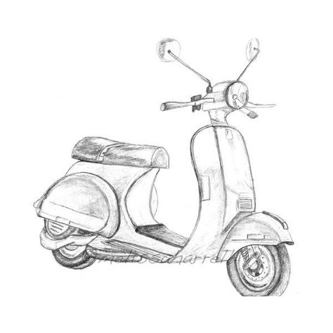 Scooter Drawing, Graphic Sketch, Bus Art, Motorcycle Drawing, Concept Art Tutorial, Architecture Design Drawing, Object Drawing, Art Painting Gallery, Pencil Art Drawings