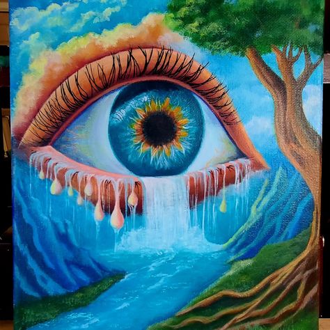 Another creepy eye painting for the fantasy series. Acrylic on canvas. #acrylicpainting #surrealart Eyes Creepy, Droopy Eyes, Creepy Eyes, Eye Painting, Alcohol Ink Art, Fantasy Series, Surreal Art, Ink Art, Alcohol Ink