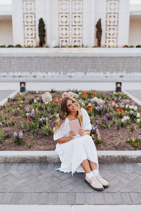 Sister missionary lds temple Lds Mission Pictures Sister Missionaries, Missionary Photoshoot Sister, Lds Missionary Pictures, Sister Missionary Shoes, Lds Sister Missionary Outfits, Mission Photoshoot, Missionary Pose Reference, Missionary Photoshoot, Farewell Pictures