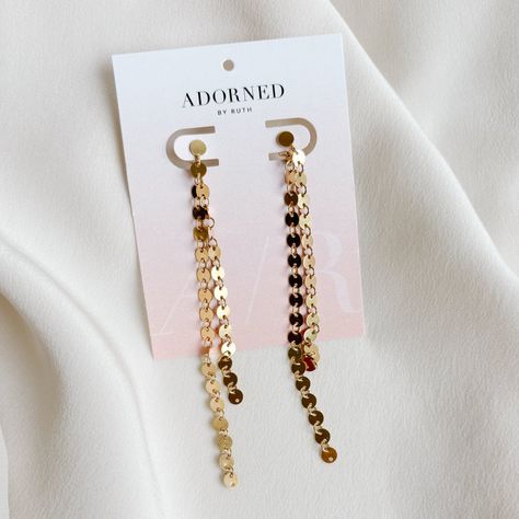 Long chain earrings gold