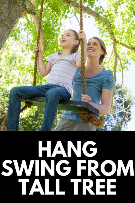 Tree swings are a classic outdoor feature that are fun for both kids and adults! Here, we show you how to hang a swing from a tall tree! Read more at OwnTheYard.com! Tree Swings Diy, Tree Swings, Diy Swing, Failure To Thrive, Beautiful Outdoor Living Spaces, Backyard Swings, Tire Swing, Diy Tree, Tree Swing