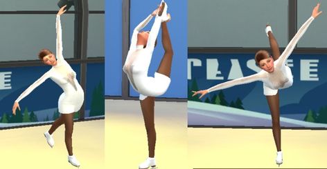 Sims 4 Figure Skating, Sims 4 Figure Skating Cc, Sims 4 Ice Skating Cc, Sims Poses, Die Sims 4, Dancer Poses, The Sims 4 Packs, Sims 4 Dresses, Sims 4 Characters